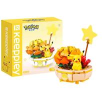Pokemon statybiniai blokeliai Pikachu Charmander Squirtle Augalas vazone Jigglypuff Mini scena Modelis Plytelių figūrėlės Žaislai Kalėdinei dovanai No Box