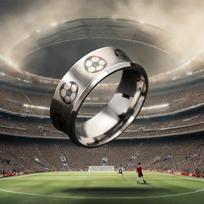 Punk Futbolo Žiedas Nerūdijančio Plieno Unisex Poros Vakarėlis Metinių Dovana Idealiai Tinka Vyrams Moterims Futbolo Klubo Nariams 6