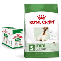Royal Canin Mini Adult 8+ - 8kg + ROYAL CANIN Mini Adult 12x85g