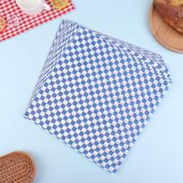 100Pcs Plaid Wax Paper Food Grade Grease Paper Food Wrappers Paper Basket Liner Paper For Bread Sandwich Burger Fries Oilpaper 3030cm mėlyna