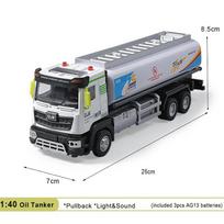 1:40 Miesto Alyvos Cisterna Benzino Automobilis Garso ir Šviesos Modelis Transporto Priemonė Lydinio+Plastiko Metalinis Liejimo Žaislas Vaikų Kolekcija Dovana mėlyna