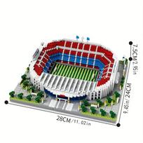 Real Madrid Bernabeu stadiono konstravimo kaladėlės, 3000+ vnt. 3D modelio rinkinys suaugusiems, pasidaryk pats didelio mastelio futbolo dovana gerbėjui, namų dekoravimas No box