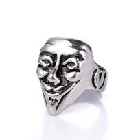 Retro V For Vendetta Anonymous Mask Ring For Men Silver Color Punk Gothic Ring Handmade Designer  Unisex Accessories Gift 8
