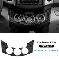 Tikras minkštas anglies pluošto lipdukas, skirtas Toyota RAV4 2006 2007 2008 2009 2010 2011 2012 LHD RHD automobiliui, centrinio valdymo AC rėmelio apdaila