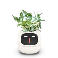 Smart Self-Watering Plastic Resin Round USB-Rechargeable Indoor Plant Pot Smart 1 balta