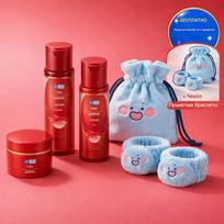 Hada Labo Prieš senėjimą | Stangrinamasis rinkinys | Niacinamidas + Triguba hialurono rūgštis | 3 žingsnių sistema + 2 papildomi produktai