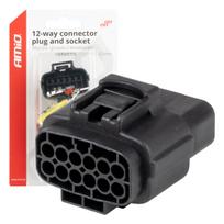 Vandeniui atspari 12 kontaktų elektros jungtis, 2,2 mm AMIO-04352