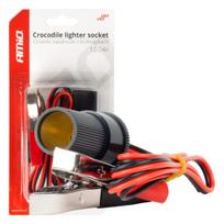 Automobilio maitinimo lizdo adapteris su krokodilo tipo gnybtais 12/24V 100 cm, AMIO-03804