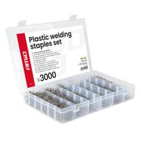 Plastiko suvirinimo segtukų rinkinys, 3000 vnt. AMIO-04743