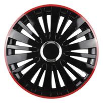 Ratų gaubtas 1 vnt. Falcon, juodas ir raudonas 14"