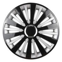 Ratų gaubtas 1 vnt. Falcon, juodas ir sidabrinis 15"