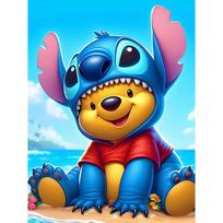 Disney Deimantinės tapybos rinkiniai Super Mario Lilo ir Stitch Pokemon Namų dekoras Menas Pilnas apvalus siuvinėjimo mozaika Kryželiu siuvinėjimas Round 20x30cm
