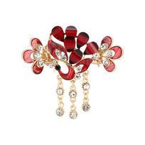 Rhinestone Hair Clip Barrettes Peacock Rose Flower Butterfly Ornaments Tassel Hairpins Hairgrip Clamps Fashion Hair Accessories blue