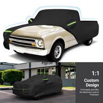 Neperšlampamos automobilio uždangos Chevrolet C10 C20 K10 1960-1991 m. Lauko sunkvežimio uždangalas su užtrauktuku, apsaugantis nuo vėjo, saulės, UV spindulių ir dulkių juoda