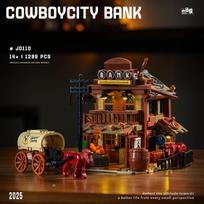 Vakarų Cowboycity Geležinkelio Stotis Statybiniai Blokeliai Degalinė Bankas Viešbutis Baras Modelis Surinkti Plytų Žaislai Kolekcijai Dovanai No Box