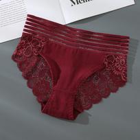 Didelio dydžio moteriškos trikampės kelnaitės Seksualūs apatiniai moteriški nėriniuoti vidutinio juosmens europietiško dydžio apatiniai L-4XL 1XL