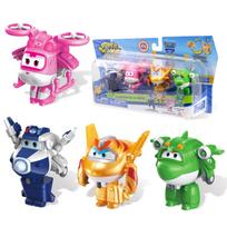 Super Wings 14 vnt. transformuojami žaislai, 2 colių lėktuvo kolekcinis personažas, su dinozauro mini kolekcionuojama veiksmo figūrėle su