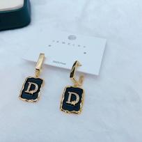 Silver Needle Square Letter D Micro Inlaid New Light Luxury Niche Design Fashionable Earrings for Women .