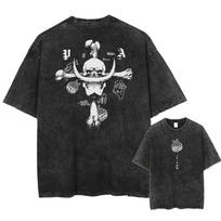 Anime One Piece Luffy skalbinti marškinėliai vyrams Spausdinti medvilniniai marškinėliai trumpomis rankovėmis Per dideli viršutiniai drabužiai Madingi gatvės drabužiai Unisex Retro moteriški vyriški drabužiai L