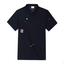 Short Sleeve Cooking Clothes Work Wear Uniform Top Catering Shirt Breathable Chef Jacket Black 2XL