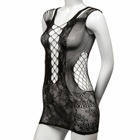 CalExotics Scandal Peek-A-Boo Mesh Mini Dress One Size Black