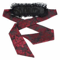 CalExotics Scandal Black Eye Mask - Adjustable, Double-Padded Brocade Design
