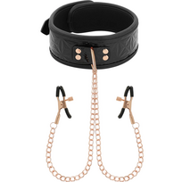 BEGME Black Edition Adjustable Collar with Neoprene & Nipple Clips