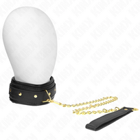 KINK Adjustable Faux Leather Collar with Sponge Lining 37-54cm Black