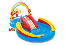 Piepūšamais baseins (rotaļu laukums) INTEX Rainbow Ring spēļu centrs 297x193x135 cm
