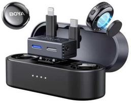 BOYA Microphone Wireless BOYALINK 3-01, 2.4GHz, AI Noise Cancellation, with 2 transmitters and 2 receivers (Type-C, Lightning) Juodas EU