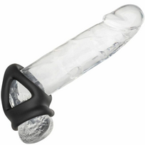 CalExotics Alpha Dual Cage Ring Black - Liquid Silicone Support System
