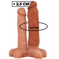 VirilXL Liquid Silicone V5 Extension Sleeve Brown 11cm Adjustable Fit