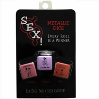 Kheper Games Intimate Metallic Dice Set for Couples - 3-Piece Game