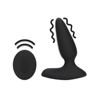 Loveline Smooth Vibrating Anal Plug Remote Control Licorice Black