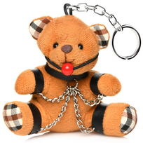 XR Brands Hooded Teddy Bear Keychain Brown - Novelty Bag Charm 4.2"
