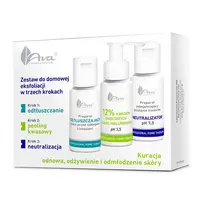 AVA LABORATORIUM_SET Namų eksfoliacijos rinkinys riebalų šalinimo preparatas 50 ml + vaisių rūgštis 12 % 50 ml + neutralizatorius 50 ml
