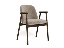 Valgomojo kėdė su porankiu Leo Seat beige Monza 60, Base oak matt smoke, , 2 vnt