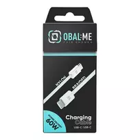 OBAL:ME Super Fast Braided Charging Cable USB-C/USB-C 60W 1m / white