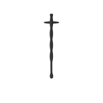 Triune Silicone Urethral Dilator Flexible 8 mm Body-Safe Black