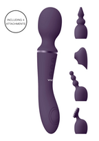 VIVE Nami Pulse Wave Dual Motor Wand Purple Multi-Attachment Set