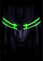 Ouch! Glow in the Dark Jockstrap S/M - Adjustable Fluorescent Harness