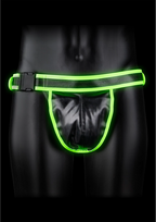 Ouch! Jockstrap with Buckle S/M - Glow in the Dark, Adjustable Fit