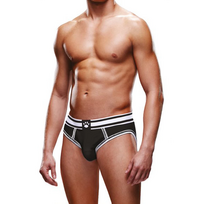 Prowler Open Brief M Black/White - Backless Modern Underwear