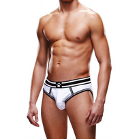 Prowler Open Brief L White/Black - Two-Tone Backless Underwear
