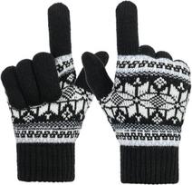 Termo pirštinės su jutikliniu ekranu unisex Qiceder, juodos, L