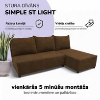 Kampinis išskleidžiamas sofos-lova St Light, Podrez, ruda