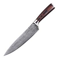 8 colių profesionalūs Damasko plieno virtuvės peiliai, mėsos pjaustyklės, pjaustymo peiliai, virtuvės reikmenys 7 inch knife juoda