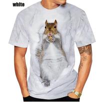 Nauji 3D spausdinimo voverės marškinėliai Animal Funny Squirrel 3D marškinėliai Unisex Summer Fashion Animal Squirrel Printing Marškinėliai S