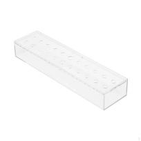 Akrilinė gėlių vaza Stačiakampė Dekoratyvinė meno priemonė Hidroponinių augalų laikiklis namams 40x10x6.5cm 18 Hole white