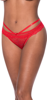 Magic Silk Exposed Cheeky Panty L/XL Red with Satin Bow Detail